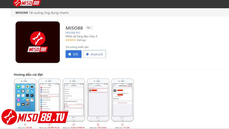 Hướng dẫn các bước tải app Miso88